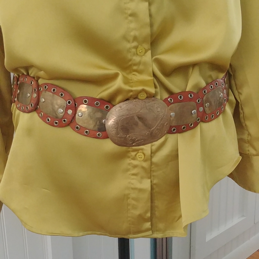 Handmade leather/metal belt